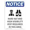 Signmission OSHA Notice Sign, Hard Hat And High With Symbol, 10in X 7in Rigid Plastic, 7" W, 10" H, Portrait OS-NS-P-710-V-13230 - alternate 1